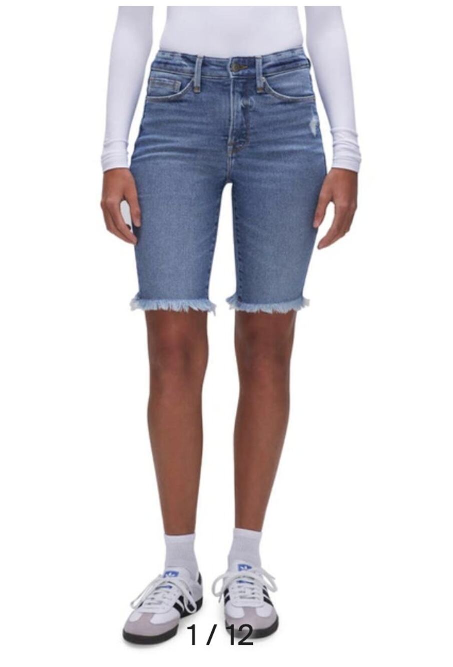 GOOD AMERICAN NWT Good Legs Bermuda Short in Indigo468 // 2